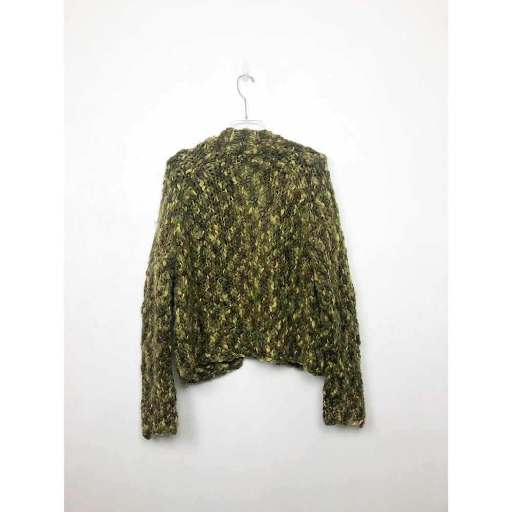 THE LIMITED Handmade Green Wool Woven Cardigan M - Picture 5 of 5